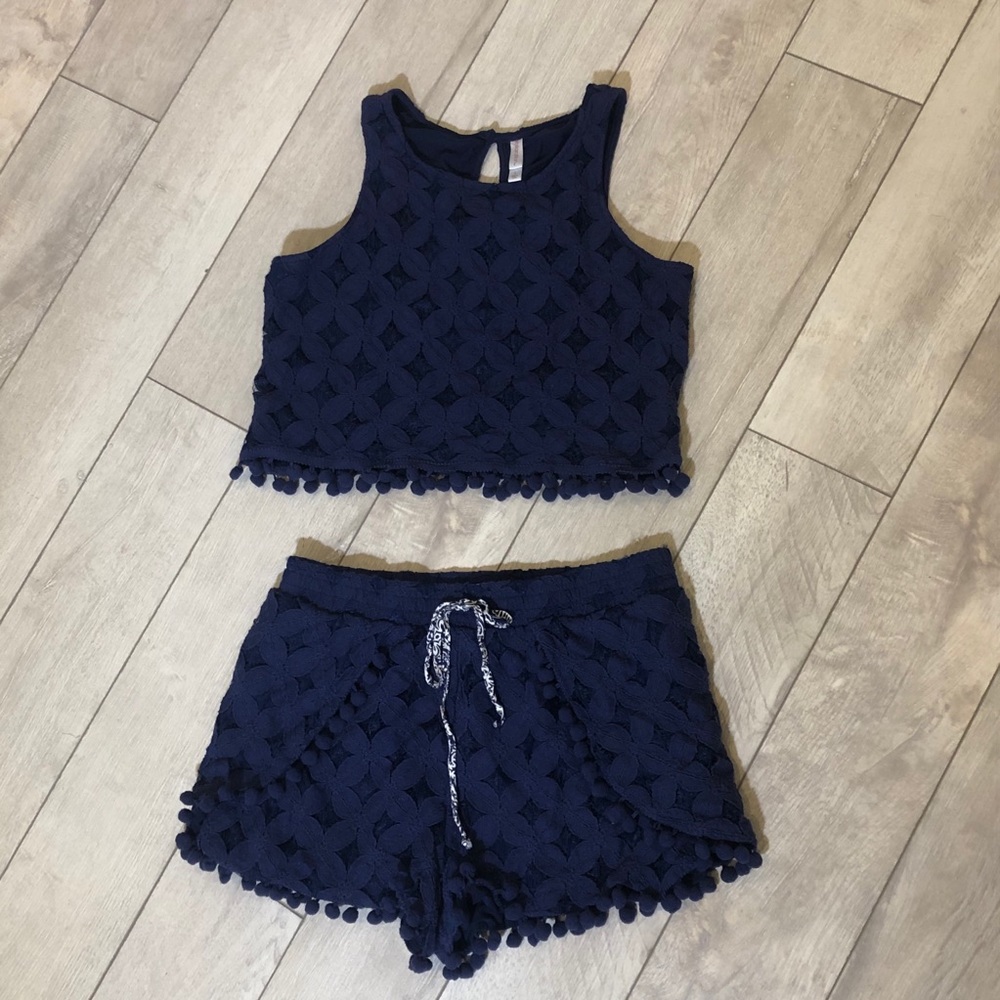 Two Piece Crop Top and Short Set